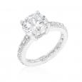 Felucci 4ct. White Gold Rhodium Bonded Micropave Engagement Ring